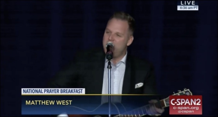 Matthew West Performs at National Prayer Breakfast